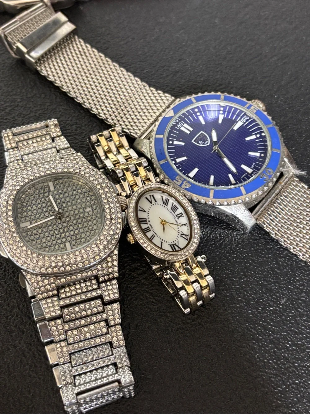 Assorted Watches Set Prohect, Silver, Gold, Blue Needles Battery Bundle Lot